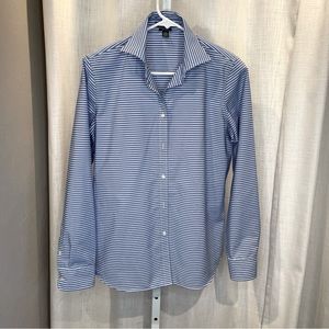 Chaps | Blouse | Federal Blue and White Stripe | Fitted | L